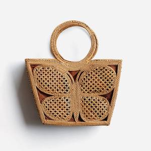 Sac fourre-tout papillon pour femme, sac à main en rotin, sacs à main de qualité supérieure, sacs à main avec poignée, vente en gros - Product Image 1