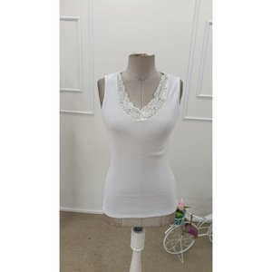 Women's Strappy V-Neck <b>Lace</b> <b>Corset</b> Blouse, 36983 - White - Product Image 4