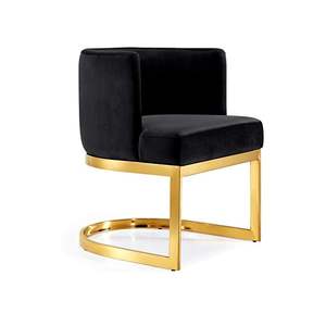 Chaise de luxe en tissu velours doré et noir design en maille Mobilier console incrusté d'os Prix de gros de haute qualité pour la maison et l'hôtel - Product Image 2