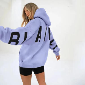 Sudadera con capucha de moda para mujer, holgada, de punto forrado, ecológica, con estampado de letras personalizadas y logotipo grande, estilo urbano, al por mayor - Product Image 5
