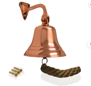 Cloche de bateau tendance à suspendre au mur en laiton massif pour bar, hôtel, réception, décoration intérieure - Product Image 1