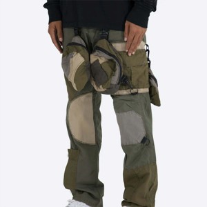 Men's Casual Patchwork Cargo Pants Lightweight Canvas Soft for Everyday Wear and Relaxed Outfits - Product Image 2