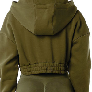 Sherpa Fleece Thick Crop Top Sweater Womens Korean Style Student Autumn Winter Half <b>Zipper</b> Warm Hoodie - Product Image 6