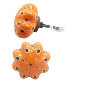 Boutons et poignées de tiroir en céramique moderne orange pour armoire de cuisine, chambre, salle de bain, meubles de salon - Product Image 2