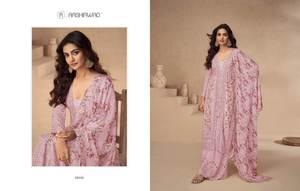 Nuevo diseñador Top de fiesta de seda Palazzo & Dupatta Set Fox Georgette Trabajo con menos longitud de trabajo 40 Mangas de cuello redondo TELA DE PALLAZO - Product Image 5