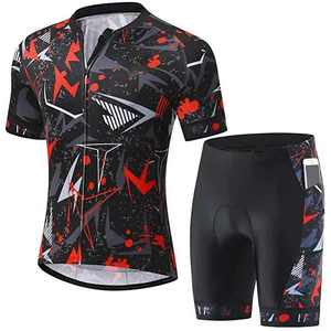 Vêtements de cyclisme de différentes couleurs, respirants, pour hommes, courts, adultes, jeunes, sports de plein air, ensembles de maillots de cyclisme - Product Image 4