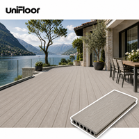 Planches de terrasse rainurées en composite bois-plastique (WPC) pour extérieur, antidérapantes, imperméables et résistantes aux intempéries, pour jardin et piscine
