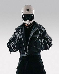 Sweat à capuche zippé personnalisé Y2K Hip Hop Streetwear 2026 pour homme, en coton, avec imprimé graphique Cyberpunk, pour le quotidien - Product Image 4