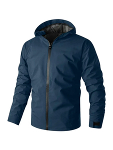 Lightweight Solid Color Hooded Stand Windbreaker Jacket Canvas Breathable Winter High Street Style Customizable Private Label - Product Image 4