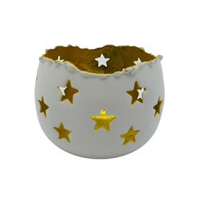 Nouveau support votif rond en fer décoratif pot de bougie en feuille d'or pour la décoration d'éclairage de noël de salon et de table - Product Image 2