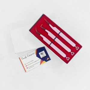 Pince à épiler d'extension de cils coeurs rose clair en acier inoxydable japonais haut de gamme produit en gros fait à la main durable - Product Image 3