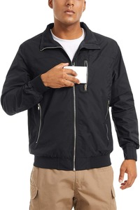 Fashion Autumn Unisex Bomber Jacket-Solid Color Casual Waterproof Eco-Friendly with Customized Color & Logo - Product Image 2