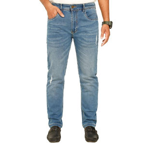 OEM High Quality Ripped <b>Jean</b> Pants Wholesale 100% Cotton <b>Men</b> Loose Fit Denim Pants - Product Image 1