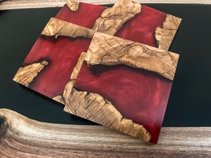 Posavasos de resina epoxi de madera hecho a mano de diseño especial con mesa de resina epoxi decorativa con uso de formas múltiples Hogar y restaurante - Product Image 6