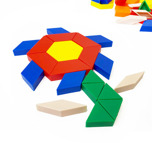 PLOMA 250-Piece Plastic Hollow Pattern Geometric <b>Blocks</b>-6 Colors 6 <b>Shapes</b> 2.5cm Thickness Square Math Manipulative Toy Unisex - Product Image 4