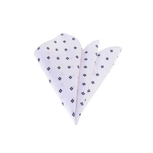 Pañuelo de cuello de bolsillo con diseño de algodón estampado blanco y azul para hombre - Product Image 1