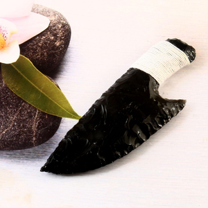 Cuchillos grandes de obsidiana negra al por mayor-Dagas de cristal decorativas al por mayor-Cuchillo de cristales - Product Image 2