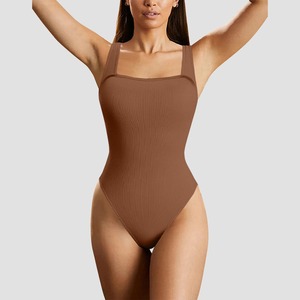 Combinaison de yoga côtelée pour femmes sans coutures avec logo personnalisé - Product Image 5