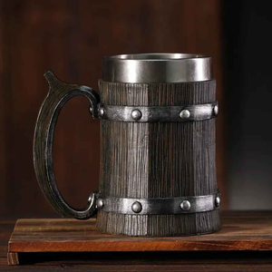 Tasses nordiques en bois anti-brûlure écologiques pour le thé, la bière, le café et l'eau – Idéales pour la rentrée scolaire - Product Image 3