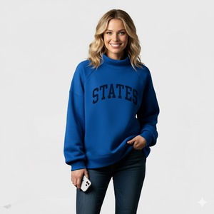 Bán buôn phụ nữ của sorority Hy Lạp Tình Huynh Đệ mùa đông Theta chi Mock Neck Áo nỉ với tùy chỉnh phía trước logo và màu sắc - Product Image 3