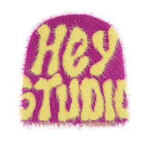 Fabricación personalizada con logotipo Gorros All Over Print Diseñador Unisex Acrílico Alta calidad Knit Jacquard Mohair Beanie Sombreros - Product Image 5