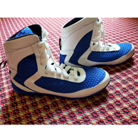 Chaussures d'entraînement de boxe et de lutte professionnelles, respirantes, antidérapantes, en cuir de haute qualité, dessus en mesh, personnalisées, Mudassar