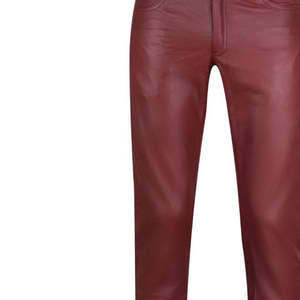 Nouveau pantalon en cuir de vachette rouge, style urbain, coupe droite, vierge, formel, imperméable, écologique pour homme – Grande vente - Product Image 5