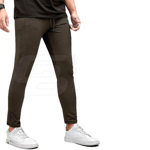 2024 hommes décontracté pantalon mince haute qualité coton polaire Sport Style couleur unie motif droit léger mi uni teint - Product Image 2