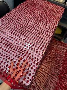 Luxury Designer Embroidery French Tulle Lace Fabric Nonwoven Wedding Rhinestone Eco-Friendly Handmade High Quality Customizable - Product Image 6