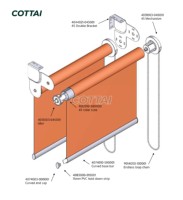 Juego de Soportes de Acero para Persianas Enrollables de 38 mm, Componentes Blancos Estándar