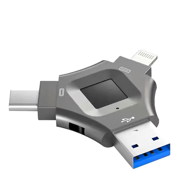 High-Speed 3-in-1 Dual-Interface USB Flash Drive | Type-C, Lightning & USB | Compatible with Phone, Laptop & Desktop