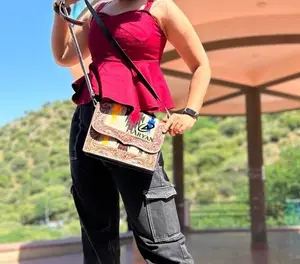 Nuovo stile innovativo borsa in pelle lavorata azteca occidentale borsa a tracolla per utensili marrone Vintage borse in pelle trapuntata azteca uniche