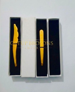 Pinzas Profesionales para Cejas GETUP BROSONS IMPEX, de Acero Inoxidable con Punta de Plasma Dorada, Antiestáticas, Ecológicas y Ligeras - Product Image 6