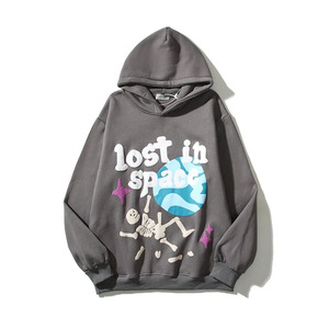 Sweats à capuche personnalisés pour hommes Streetwear Pull-over à épaules tombantes en coton épais Sweatshirts à capuche pour hommes - Product Image 4