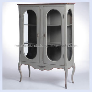 Armoire en acajou avec portes en verre transparent, modèle n° 1424, prix économique - Product Image 6