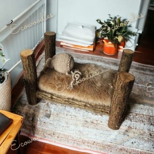 Mejor precio clásico infantil recién nacido accesorios de fotografía estudio decoración cama de madera maciza bebé desmontable bebé cama de madera maciza - Product Image 2