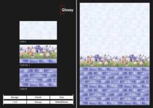 Carreaux muraux en céramique de luxe 300x600mm pour salle de bain et cuisine, finition brillante mate effet sucre, design mural intérieur luxueux - Product Image 2