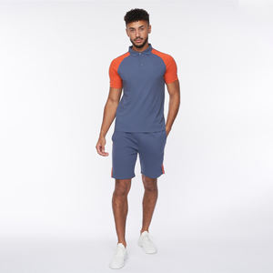 Ensembles d'été décontractés pour hommes à la mode pour t-shirt à manches courtes et short de style polo ensemble de survêtement à motif solide - Product Image 1
