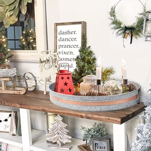 ถาดวงรีโลหะชุบสังกะสีพร้อมการตัดแต่งทองแดงการใช้งานสำหรับบ้านโรงแรมบาร์ร้านอาหารโอกาสแต่งงานการออกแบบใหม่ผู้ซื้อเชิงพาณิชย์ - Product Image 6