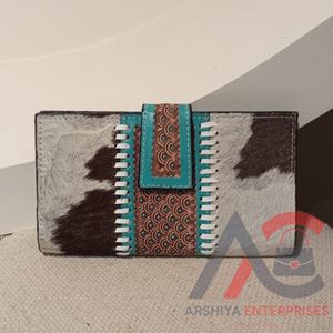 Nueva llegada tallado a mano tallado embrague occidental estampado piel de vaca funda de teléfono elegante cartera multiusos carteras - Product Image 2