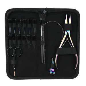Juego Completo de Herramientas para Extensiones de Cabello con Pinza de Crimpado Plana Resistente, Anillos de Sección de Cabello, Tijeras, Agujas de Coser y Clips - Product Image 6
