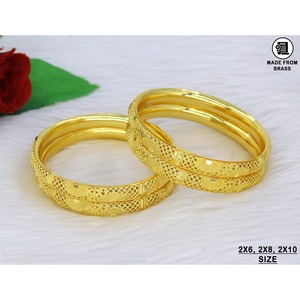 New Arrival Gold Plated 2pc Trendy Bangles India Dubai Arabic Special Bangles Bracelets <b>for</b> Women and <b>Bridal</b> Girls <b>Wedding</b> Gift - Product Image 2