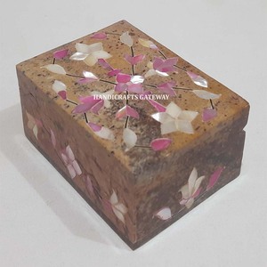 Caja de almacenamiento de joyería con Incrustaciones de nácar de esteatita Natural hecha a mano, el mejor uso para artículos de regalo - Product Image 2