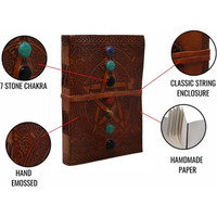 Carnet de notes en cuir gaufré 3D Star Stone - Journal à couverture rigide - Livre vierge pour cadeau - 120 feuilles - Notes personnelles et créativité