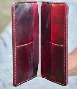 Anwar Enterprises Handmade <b>Men's</b> Vag-Tan Leather Biofold Cowhide Wallet Premium Quality Fashion <b>Gift</b> Money Purse Hand Dyed - Product Image 5