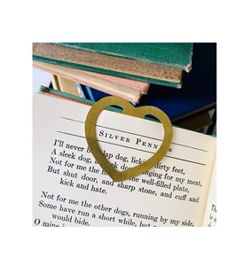 Marque-page crochet en laiton en forme de coeur design classique marqueur-page en laiton doré fait à la main prix bon marché artisanat naturel - Product Image 1