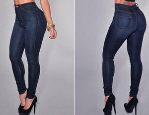 Venta al por mayor nueva moda cómoda mujer lápiz Jeans transpirable suave alta cintura pantalones de mezclilla estilo Casual Color sólido elástico - Product Image 6