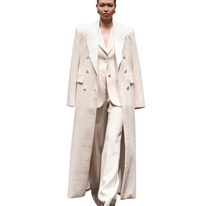 เสื้อโค้ทกันหนาวสำหรับผู้หญิงเสื้อโค้ทกระดุมสองแถวแขนยาวเป็นมิตรกับสิ่งแวดล้อมผ้าลำลองของผู้หญิงจากเวียดนาม - Product Image 2