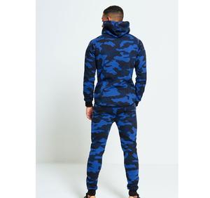 Sudadera con capucha unisex con cremallera y cordón de camuflaje para exteriores, chándales de camuflaje azul, logotipo personalizado, talla XXL, estilo de invierno para hombres - Product Image 4