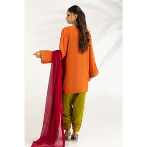 Conjunto de Traje de 3 Piezas Bordado en Seda Natural para Mujer IPSTD-77582 - Product Image 4